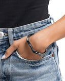 Waving Hello - Black Bracelet - Paparazzi Accessories Bracelet Bedazzle Me Pretty Mobile Fashion Boutique