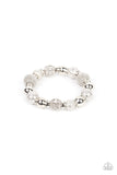 We Totally Mesh - White Bracelet - Paparazzi Accessories Bracelet Bedazzle Me Pretty Mobile Fashion Boutique