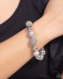 We Totally Mesh - White Bracelet - Paparazzi Accessories Bracelet Bedazzle Me Pretty Mobile Fashion Boutique