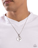 Weighted Welcome - Silver Mens Necklace - Paparazzi Accessories Mens Necklace Bedazzle Me Pretty Mobile Fashion Boutique