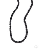 Welded Work - Black Mens Necklace - Paparazzi Accessories Mens Necklace Bedazzle Me Pretty Mobile Fashion Boutique