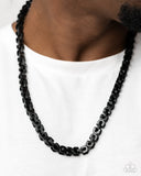 Welded Work - Black Mens Necklace - Paparazzi Accessories Mens Necklace Bedazzle Me Pretty Mobile Fashion Boutique