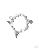 Western Welcome - White Bracelet - Paparazzi Accessories Bracelet Bedazzle Me Pretty Mobile Fashion Boutique