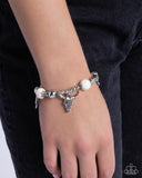 Western Welcome - White Bracelet - Paparazzi Accessories Bracelet Bedazzle Me Pretty Mobile Fashion Boutique