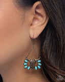 Western Whirlwind - Brass Earrings - Paparazzi Accessories Earrings Bedazzle Me Pretty Mobile Fashion Boutique