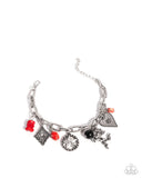 Western Wit - Red Bracelet - Paparazzi Accessories Bracelet Bedazzle Me Pretty Mobile Fashion Boutique