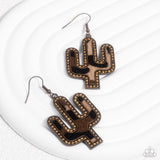 Western Worth - Brass Earrings - Paparazzi Accessories Earrings Bedazzle Me Pretty Mobile Fashion Boutique