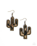 Western Worth - Brass Earrings - Paparazzi Accessories Earrings Bedazzle Me Pretty Mobile Fashion Boutique