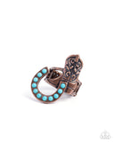 Western Wraparound - Copper Ring - Paparazzi Accessories Ring Bedazzle Me Pretty Mobile Fashion Boutique