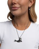 Whale Watching - Silver Necklace - Paparazzi Accessories Necklace Bedazzle Me Pretty Mobile Fashion Boutique