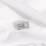 Whimsical Wallpaper - Yellow Ring - Paparazzi Accessories Ring Bedazzle Me Pretty Mobile Fashion Boutique