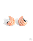 Whimsical Waves - Orange Post Earrings - Paparazzi Accessories Post Earrings Bedazzle Me Pretty Mobile Fashion Boutique
