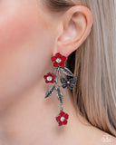 Whimsical Weekend - Red Post Earrings - Paparazzi Accessories Post Earrings Bedazzle Me Pretty Mobile Fashion Boutique