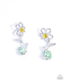 Whimsical Welcome - Yellow Post Earrings - Paparazzi Accessories Post Earrings Bedazzle Me Pretty Mobile Fashion Boutique