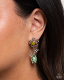Whimsical Welcome - Yellow Post Earrings - Paparazzi Accessories Post Earrings Bedazzle Me Pretty Mobile Fashion Boutique