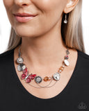 Whimsical Whisper - Red Necklace - Paparazzi Accessories Necklace Bedazzle Me Pretty Mobile Fashion Boutique