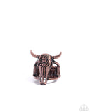 Whimsical Wildlife - Copper Ring - Paparazzi Accessories Ring Bedazzle Me Pretty Mobile Fashion Boutique