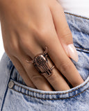 Whimsical Wildlife - Copper Ring - Paparazzi Accessories Ring Bedazzle Me Pretty Mobile Fashion Boutique