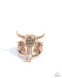 Whimsical Wildlife - Gold Ring - Paparazzi Accessories Ring Bedazzle Me Pretty Mobile Fashion Boutique