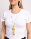 Whimsical Wishes - Yellow Necklace - Paparazzi Accessories Necklace Bedazzle Me Pretty Mobile Fashion Boutique