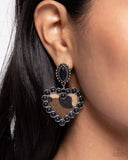 Whimsical Wrangler - Black Post Earrings - Paparazzi Accessories Post Earrings Bedazzle Me Pretty Mobile Fashion Boutique
