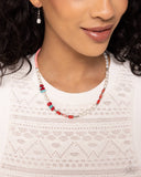 Wild Wardrobe - Red Necklace - Paparazzi Accessories Necklace Bedazzle Me Pretty Mobile Fashion Boutique
