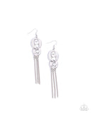 Wild Welcome - White Earrings - Paparazzi Accessories Earrings Bedazzle Me Pretty Mobile Fashion Boutique