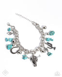 Wild West Wardrobe - Blue Bracelet - Paparazzi Accessories Bracelet Bedazzle Me Pretty Mobile Fashion Boutique