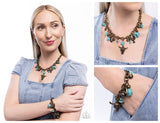 Wild West Whimsy - Brass Complete Look  - Paparazzi Accessories Bedazzle Me Pretty Mobile Fashion Boutique