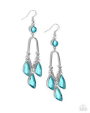 Winged Wardrobe - Blue Earrings - Paparazzi Accessories Earrings Bedazzle Me Pretty Mobile Fashion Boutique
