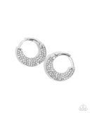Winking Whimsy - White Earrings - Paparazzi Accessories Earrings Bedazzle Me Pretty Mobile Fashion Boutique