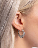 Winking Whimsy - White Earrings - Paparazzi Accessories Earrings Bedazzle Me Pretty Mobile Fashion Boutique