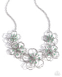 Wiry Wallflowers - Green Necklace - Paparazzi Accessories Necklace Bedazzle Me Pretty Mobile Fashion Boutique