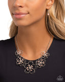 Wiry Wallflowers - Pink Necklace - Paparazzi Accessories Necklace Bedazzle Me Pretty Mobile Fashion Boutique