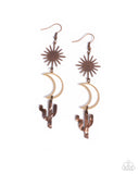 Wishfully Western - Copper Earrings - Paparazzi Accessories Earrings Bedazzle Me Pretty Mobile Fashion Boutique