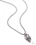 Wolf Warrior  - Silver Mens Necklace - Paparazzi Accessories Mens Necklace Bedazzle Me Pretty Mobile Fashion Boutique