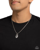 Wolf Warrior  - Silver Mens Necklace - Paparazzi Accessories Mens Necklace Bedazzle Me Pretty Mobile Fashion Boutique