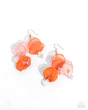 Wonderland Welcome - Orange Earrings - Paparazzi Accessories Earrings Bedazzle Me Pretty Mobile Fashion Boutique