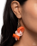 Wonderland Welcome - Orange Earrings - Paparazzi Accessories Earrings Bedazzle Me Pretty Mobile Fashion Boutique