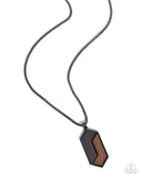 WOODWORK Study - Black Mens Necklace - Paparazzi Accessories Mens Necklace Bedazzle Me Pretty Mobile Fashion Boutique