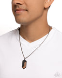 WOODWORK Study - Black Mens Necklace - Paparazzi Accessories Mens Necklace Bedazzle Me Pretty Mobile Fashion Boutique