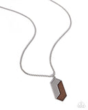 WOODWORK Study - Silver Mens Necklace - Paparazzi Accessories Mens Necklace Bedazzle Me Pretty Mobile Fashion Boutique