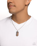 WOODWORK Study - Silver Mens Necklace - Paparazzi Accessories Mens Necklace Bedazzle Me Pretty Mobile Fashion Boutique