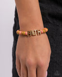Word of Faith - Gold Bracelet - Paparazzi Accessories Bracelet Bedazzle Me Pretty Mobile Fashion Boutique