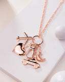 World Tour - Rose Gold Lanyard - Paparazzi Accessories Lanyard Bedazzle Me Pretty Mobile Fashion Boutique