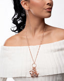 World Tour - Rose Gold Lanyard - Paparazzi Accessories Lanyard Bedazzle Me Pretty Mobile Fashion Boutique