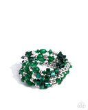 Worldwide Tour - Green Bracelet - Paparazzi Accessories Bracelet Bedazzle Me Pretty Mobile Fashion Boutique