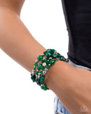 Worldwide Tour - Green Bracelet - Paparazzi Accessories Bracelet Bedazzle Me Pretty Mobile Fashion Boutique
