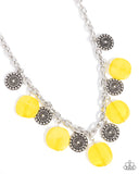 Worthwhile Wheels - Yellow Necklace - Paparazzi Accessories Necklace Bedazzle Me Pretty Mobile Fashion Boutique