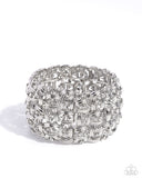 Woven Wardrobe - White Bracelet - Paparazzi Accessories Bracelet Bedazzle Me Pretty Mobile Fashion Boutique